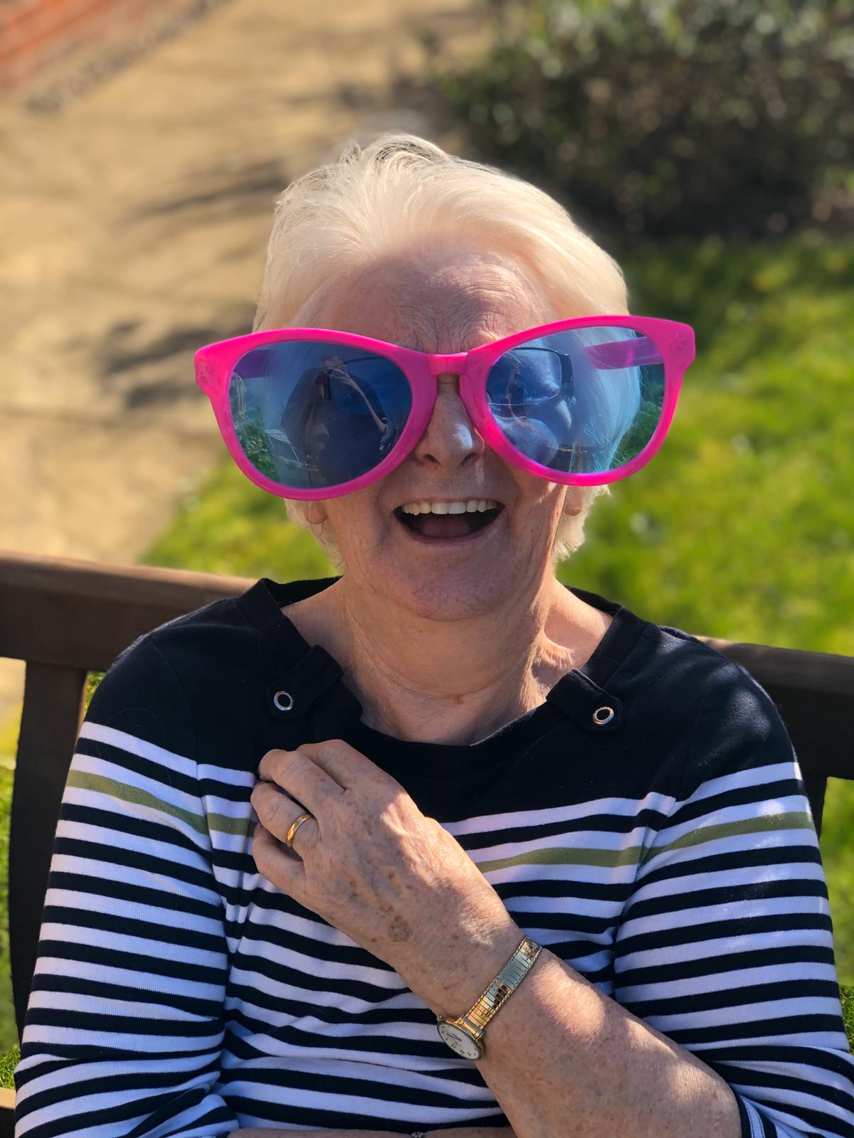 Hazel with her sunglasses on enjoying the summer